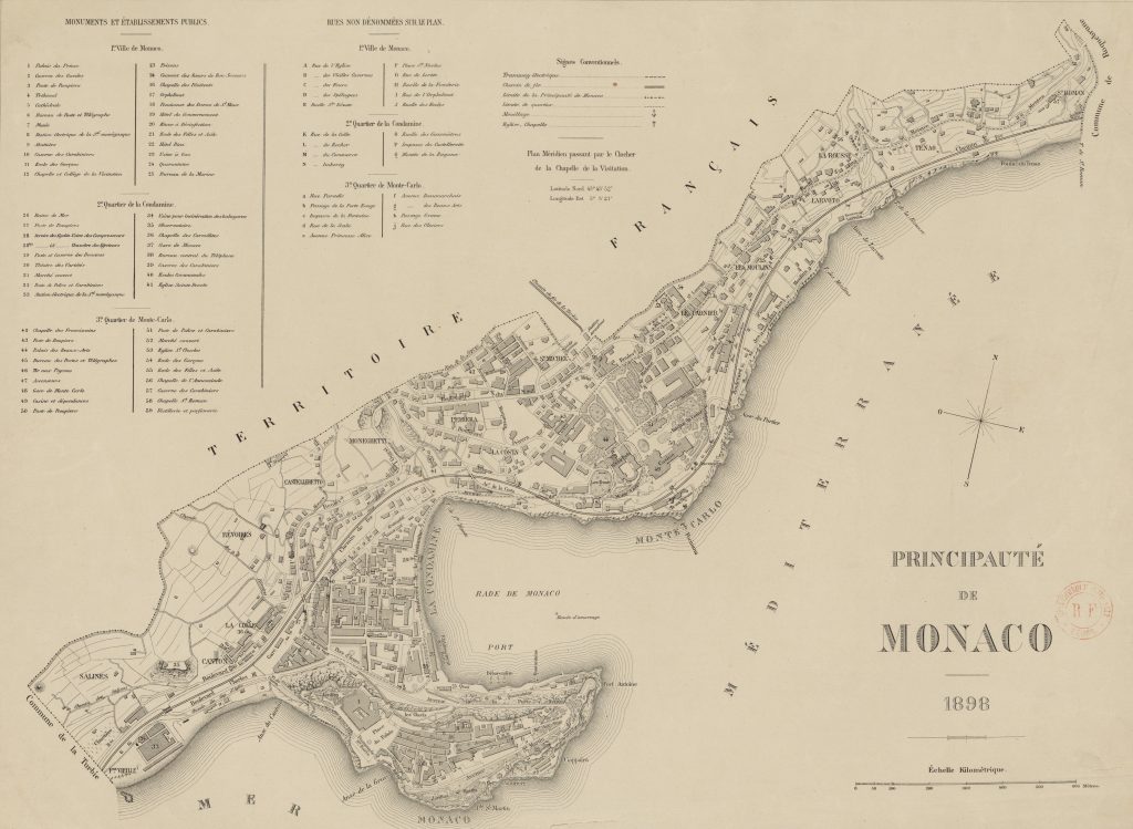 The map of Monaco in 1898
