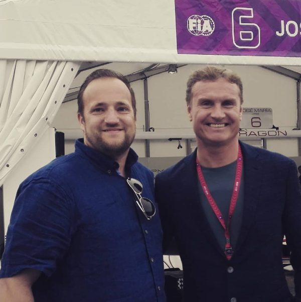 Zsolt Szemerszky with former Formula One racing driver, David Coulthard