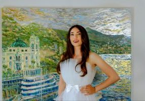 Liudmila Sun with her painting / Espace 22